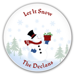 Name Doodles - Personalized Melamine Plates (Jolly Snowman) (CSCA-PH)